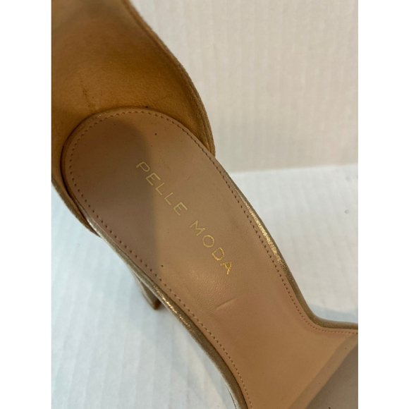 Pelle Moda size 7M 4” block heel Gold sandal - Picture 7 of 12